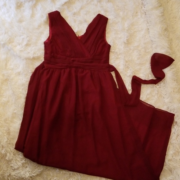 oxblood red bridesmaid dresses